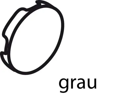 Abdeckkappe in Grau, geeignet für verschiedene Anwendungen, präsentiert von Ideal Standard. Die Kappe hat eine runde Form mit einem einteiligen Design.
